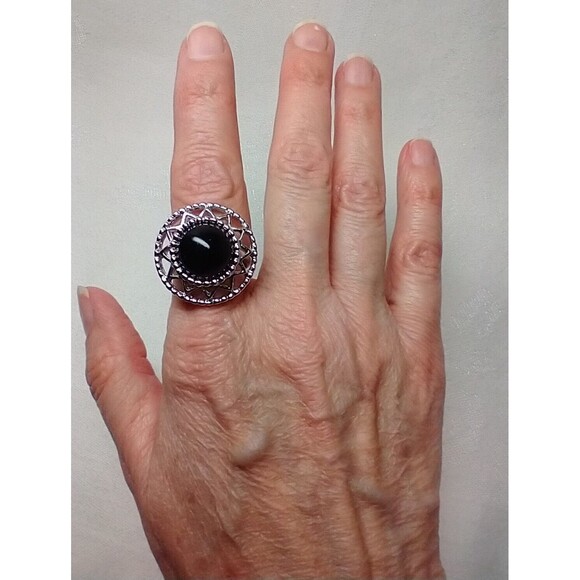 Onyx Tibetan Earrings & Sara Cov. Adjustable Ring - Picture 7 of 13